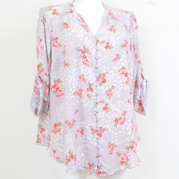 Torrid Harper Leopard Floral Challis Blouse Plus Size 2X - Picture 3 of 11